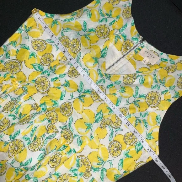 Anthropologie Lemon Print Sleeveless V-Neck Sundress - Picture 10 of 11